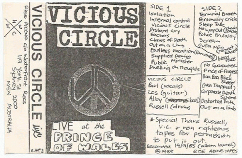 Vicious Circle (AUS) : Live at the Prince of Wales